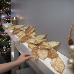 1.18M Gold Glitter Christmas Leaf Garland For Gold Leaves For Christmas Tree