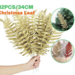 12Pcs) Christmas Tree Leaves Artificial Flower Pacogold Leaf Within Gold Leaves For Christmas Tree