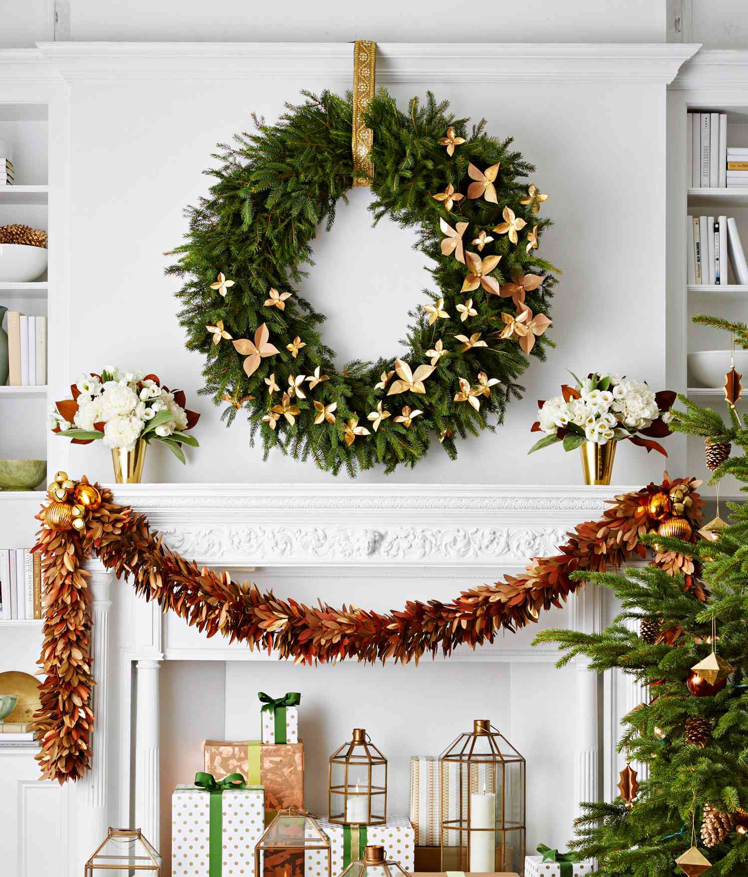 3 Diy Gold-Leaf Holiday Decorations inside Christmas Leaves Decor