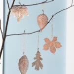 Copper Christmas Ornaments   Lace Leaf Ornaments, Set Of 5 Inside Christmas Ornaments Leaves