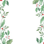 Leaf & Holly Border   Christmas Invitation Template | Greetings Island With Christmas Leaves Border