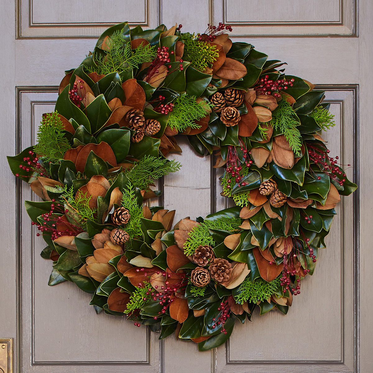 The Magnolia Company: Little Gem &amp;amp; Berries Wreath in Christmas Wreath Magnolia Leaves