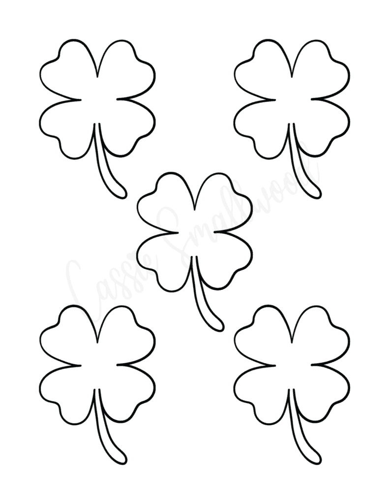 12 Cute Four Leaf Clover Printable Templates (Free!) - Cassie for Free Printable Four Leaf Clover Template