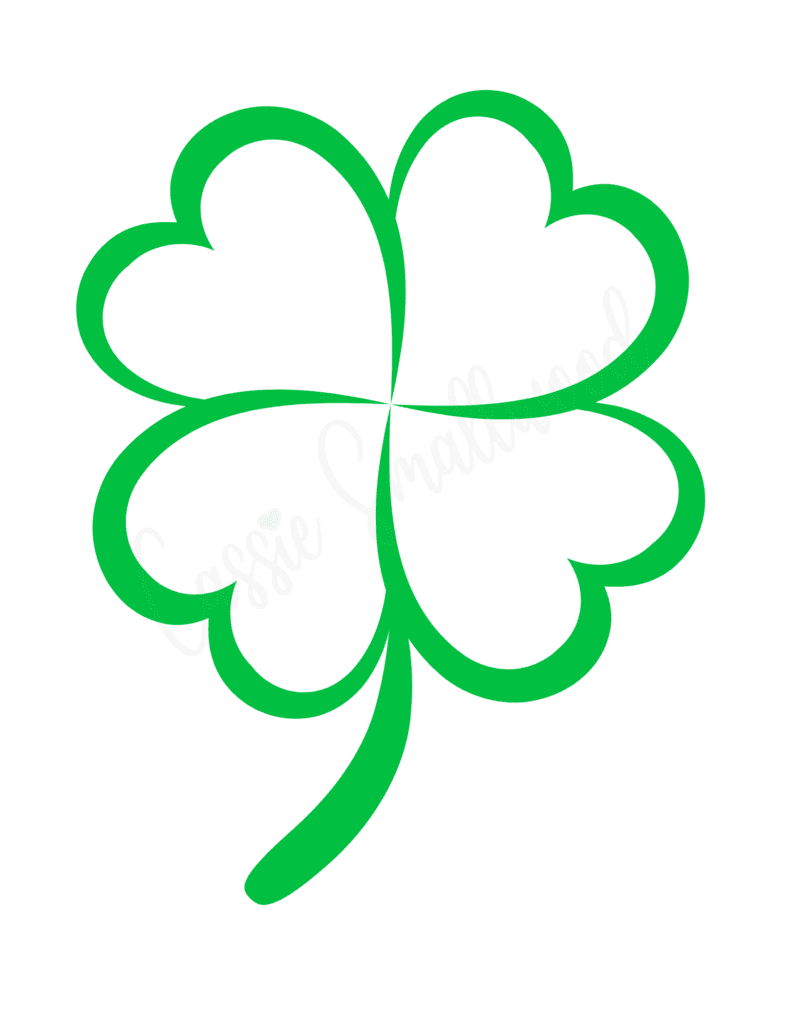 12 Cute Four Leaf Clover Printable Templates (Free!) - Cassie for Printable Four Leaf Clover Template
