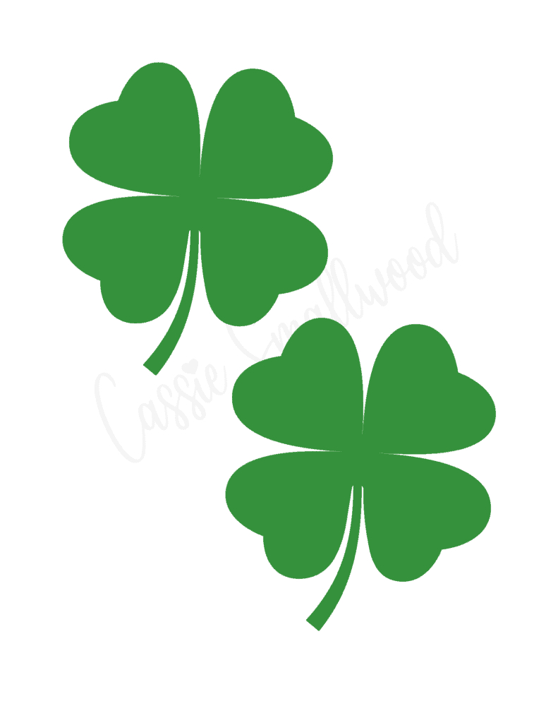 12 Cute Four Leaf Clover Printable Templates (Free!) - Cassie with 4 Leaf Shamrock Template Printable