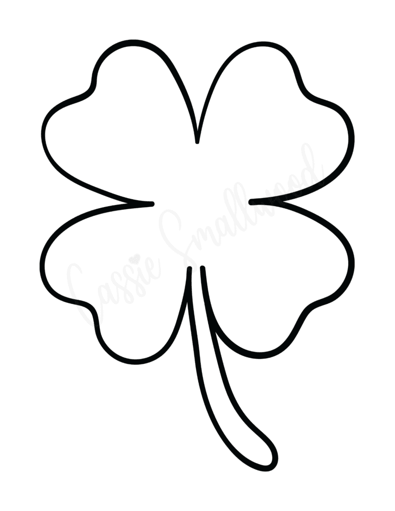 12 Cute Four Leaf Clover Printable Templates (Free!) - Cassie with regard to 4 Leaf Clover Template Printable