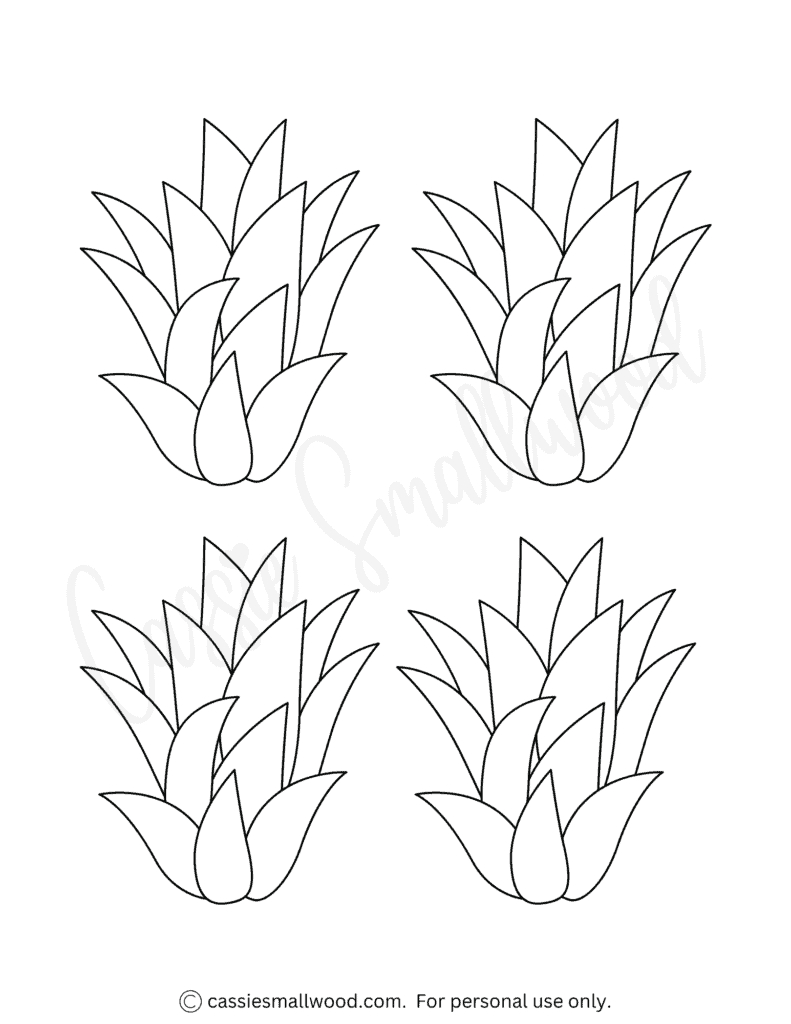 12 Cute Pineapple Templates (Free Printable) - Cassie Smallwood for Printable Pineapple Leaf Template