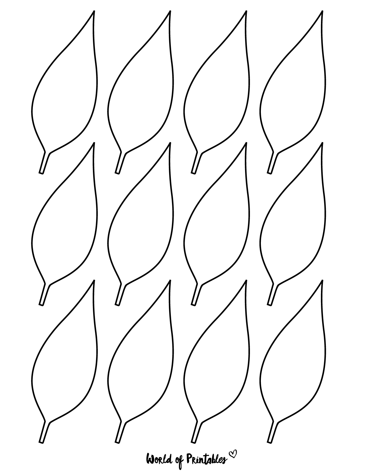 37 Printable Leaf Templates, Outlines &amp;amp;Amp; Shapes (Free) - World in Template of a Leaf Printable