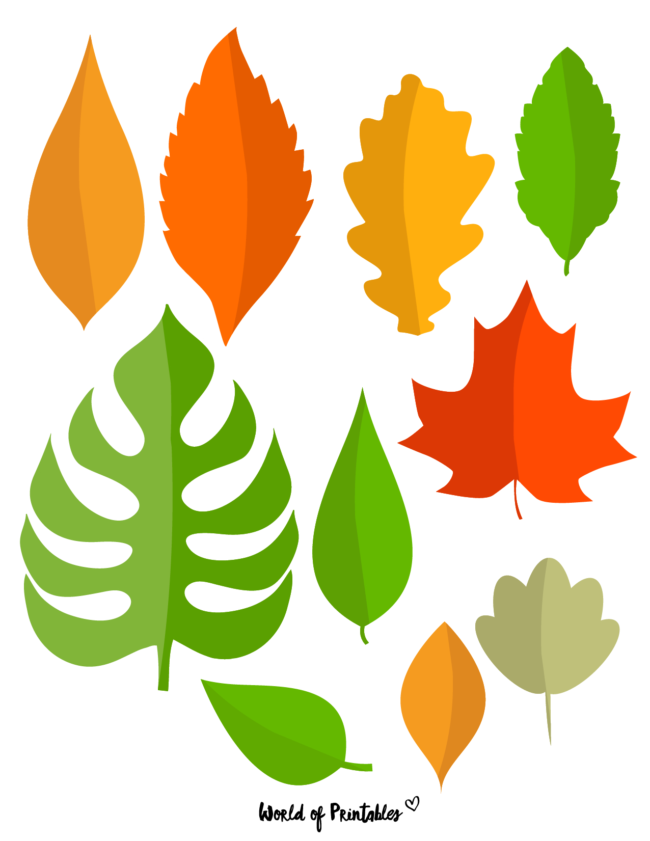 37 Printable Leaf Templates, Outlines &amp;amp;Amp; Shapes (Free) - World inside Colored Leaf Template Printable