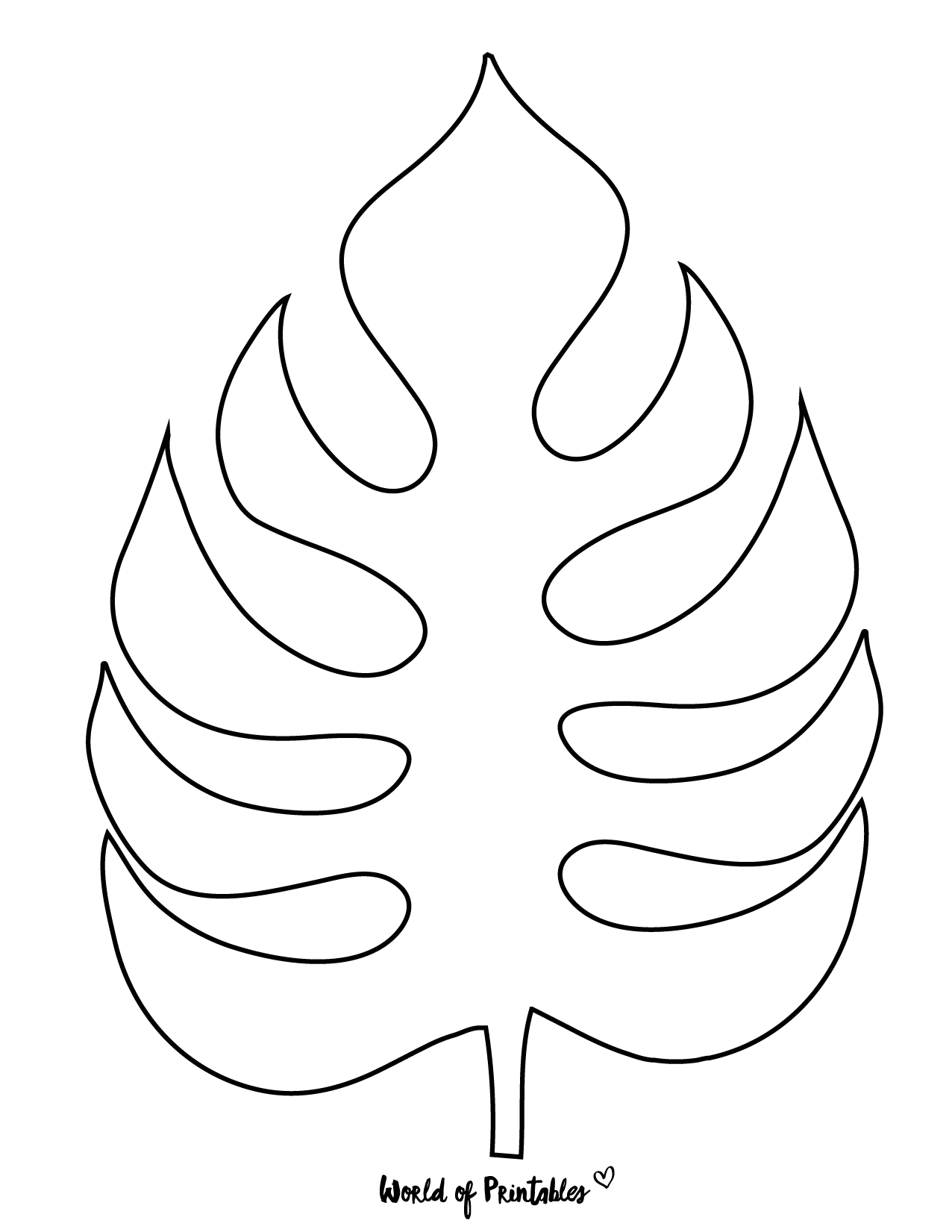 37 Printable Leaf Templates, Outlines &amp;amp; Shapes (Free) - World Of for Printable Monstera Leaf Template Free