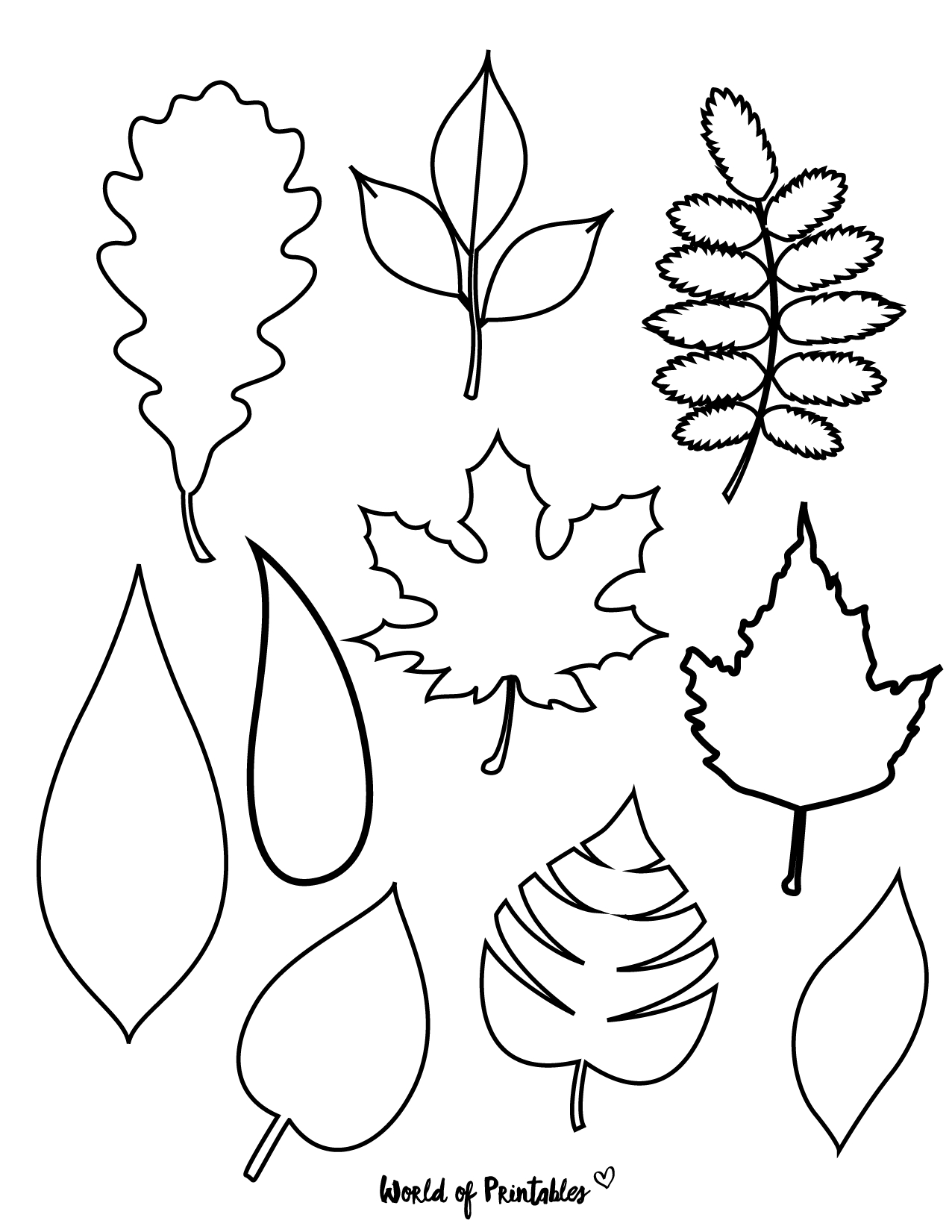 37 Printable Leaf Templates, Outlines &amp;amp; Shapes (Free) - World Of regarding Free Printable Leaf Template