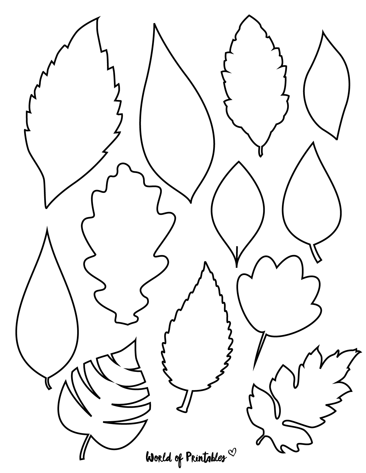 37 Printable Leaf Templates, Outlines &amp;amp; Shapes (Free) - World Of within Cut Out Printable Leaf Template