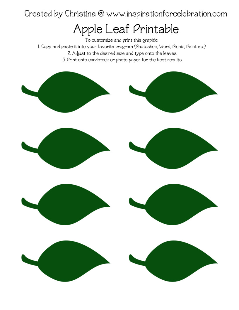 Apple Leaf Template Free Printable pertaining to Apple Leaf Template Printable