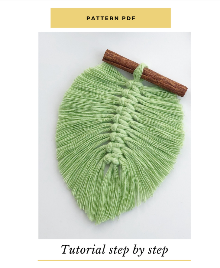 Leaf Printable Macrame Feather Template