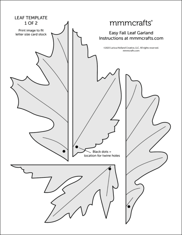 Printable Fall Leaves Garland Printable Fall Leaves Garland