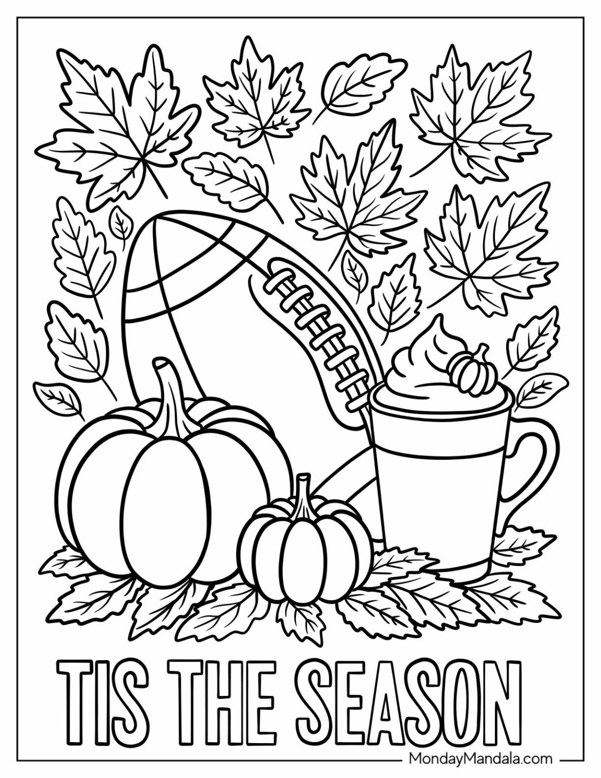 Fall Coloring Pages For Adults (Free Pdf Printables) intended for Free Printable Fall Leaves Coloring Pages