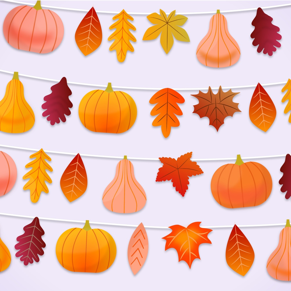 Fall Leaves And Pumpkin Garland. Get Crafty Today • Happythought intended for Printable Fall Leaves Garland