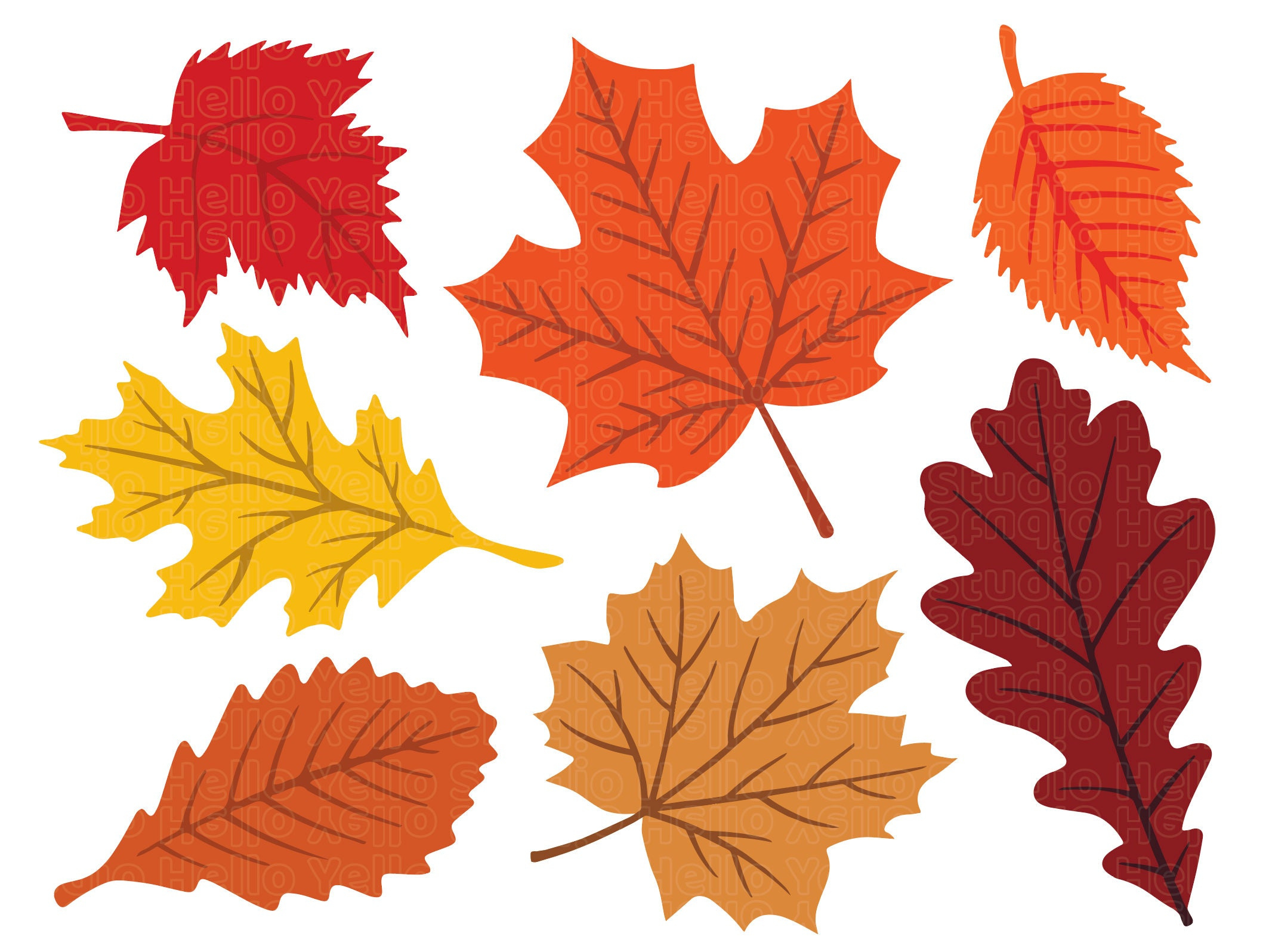 Fall Leaves Svg, Fall Svg, Fall Leaf Svg Bundle, Fall Png, Dxf with Large Fall Leaves Printable