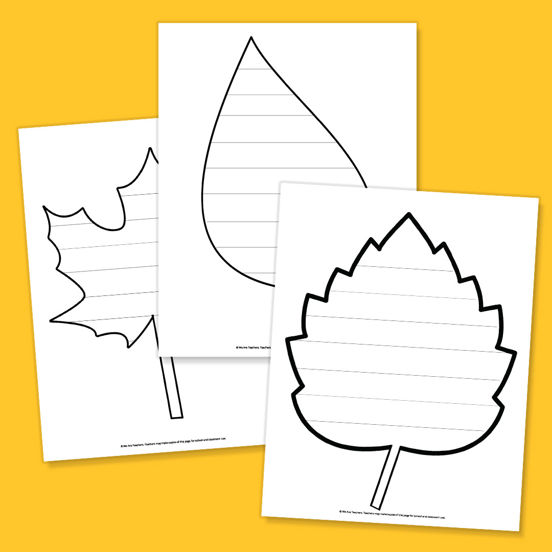 Free Printable Leaf Template Bundle For Fall in Printable Leaf Template With Lines