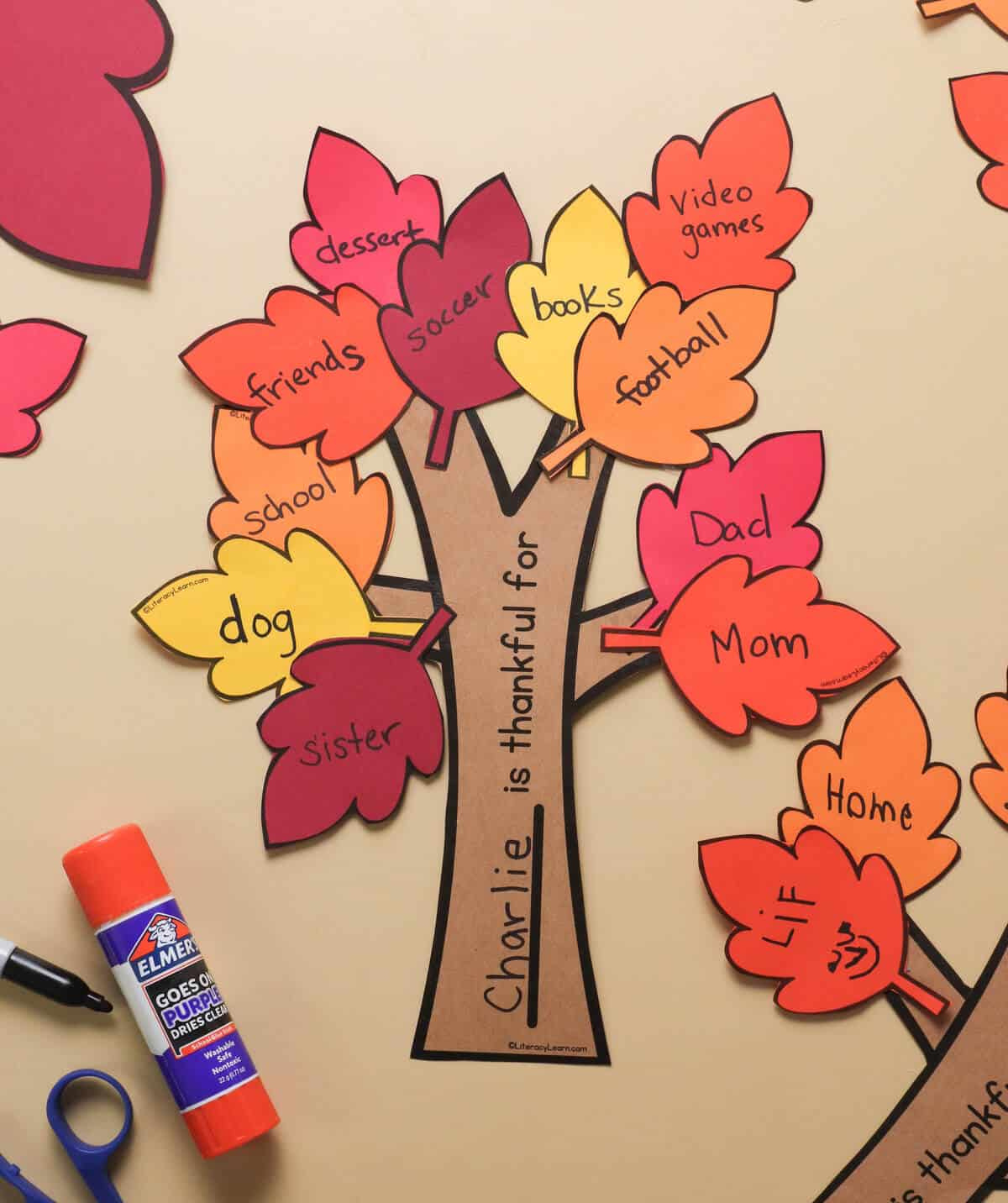 Free Printable Thankful Tree With Leaves - Literacy Learn within Free Printable Thankful Tree Leaf Template