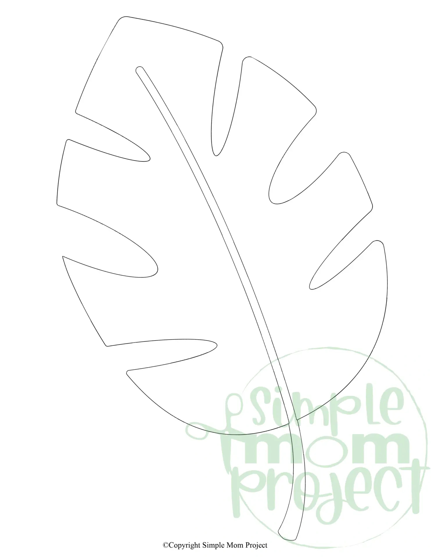 Free Printable Tropical Leaf Stencil Template - Simple Mom Project in Palm Leaf Template Printable