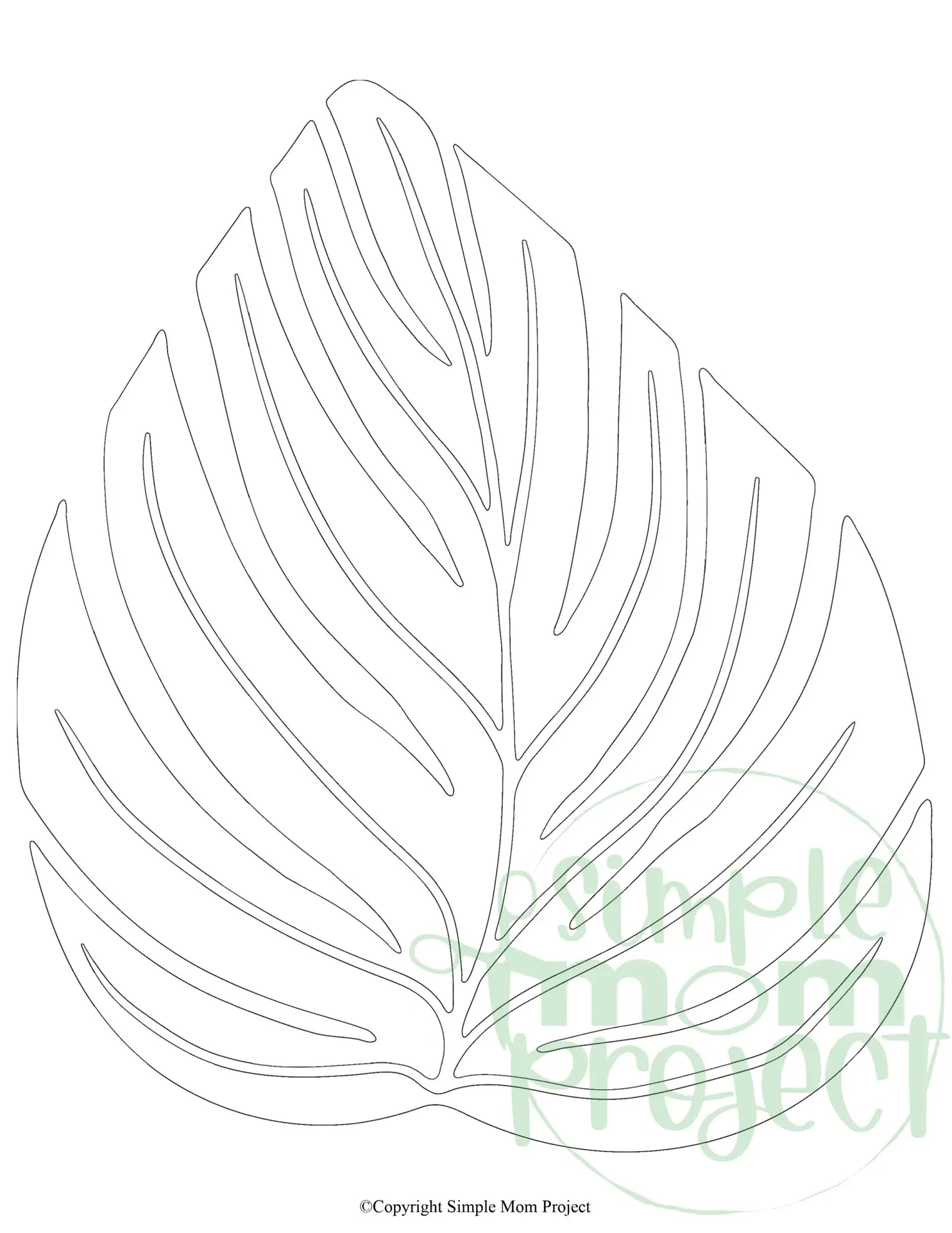 Free Printable Tropical Leaf Stencil Template - Simple Mom Project intended for Free Printable Jungle Leaf Template
