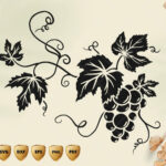 Grape Vine Svg File, Grape Leaves Svg, Grape Wall Decor For Grape Leaf Template Printable