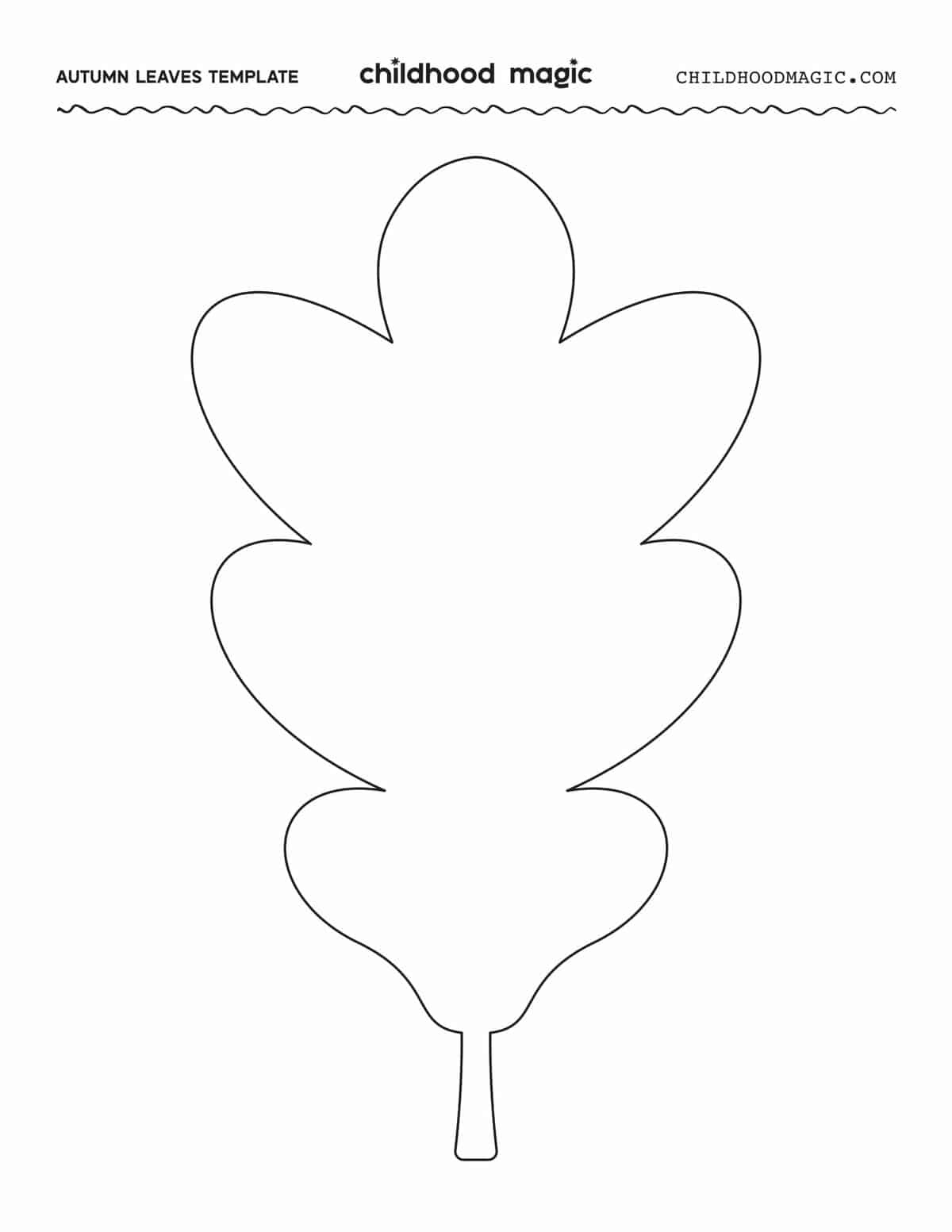 Leaf Outline - Childhood Magic for Printable Fall Leaf Template