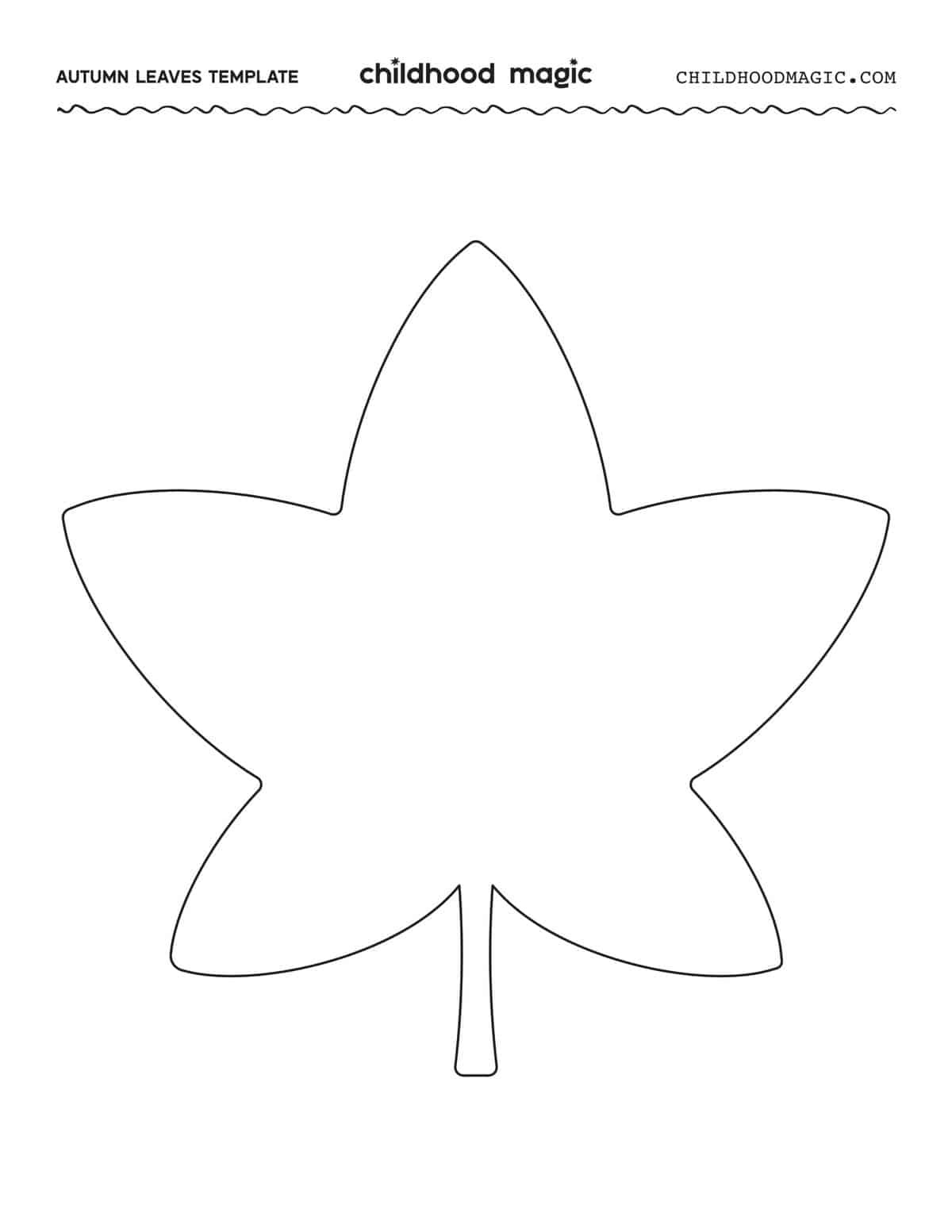 Leaf Outline - Childhood Magic intended for Large Maple Leaf Template Printable