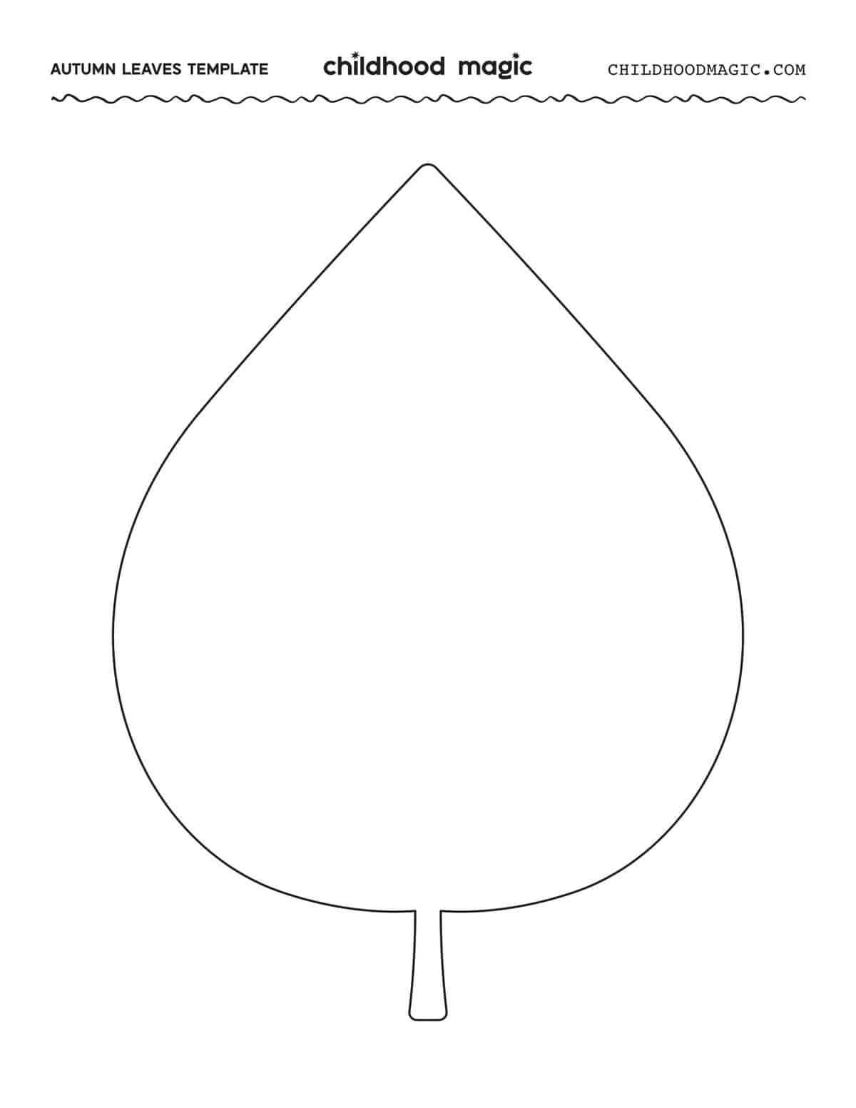Leaf Outline - Childhood Magic within Simple Leaf Template Printable