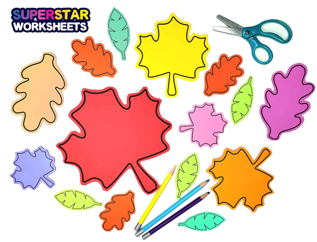 Leaf Template (Free Printables) - Superstar Worksheets intended for Colored Leaf Template Printable