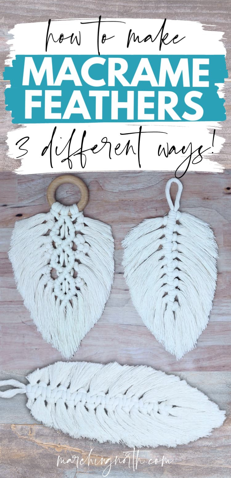 Macrame Feather Diy (3 Different Patterns!) | Marching North in Leaf Printable Macrame Feather Template