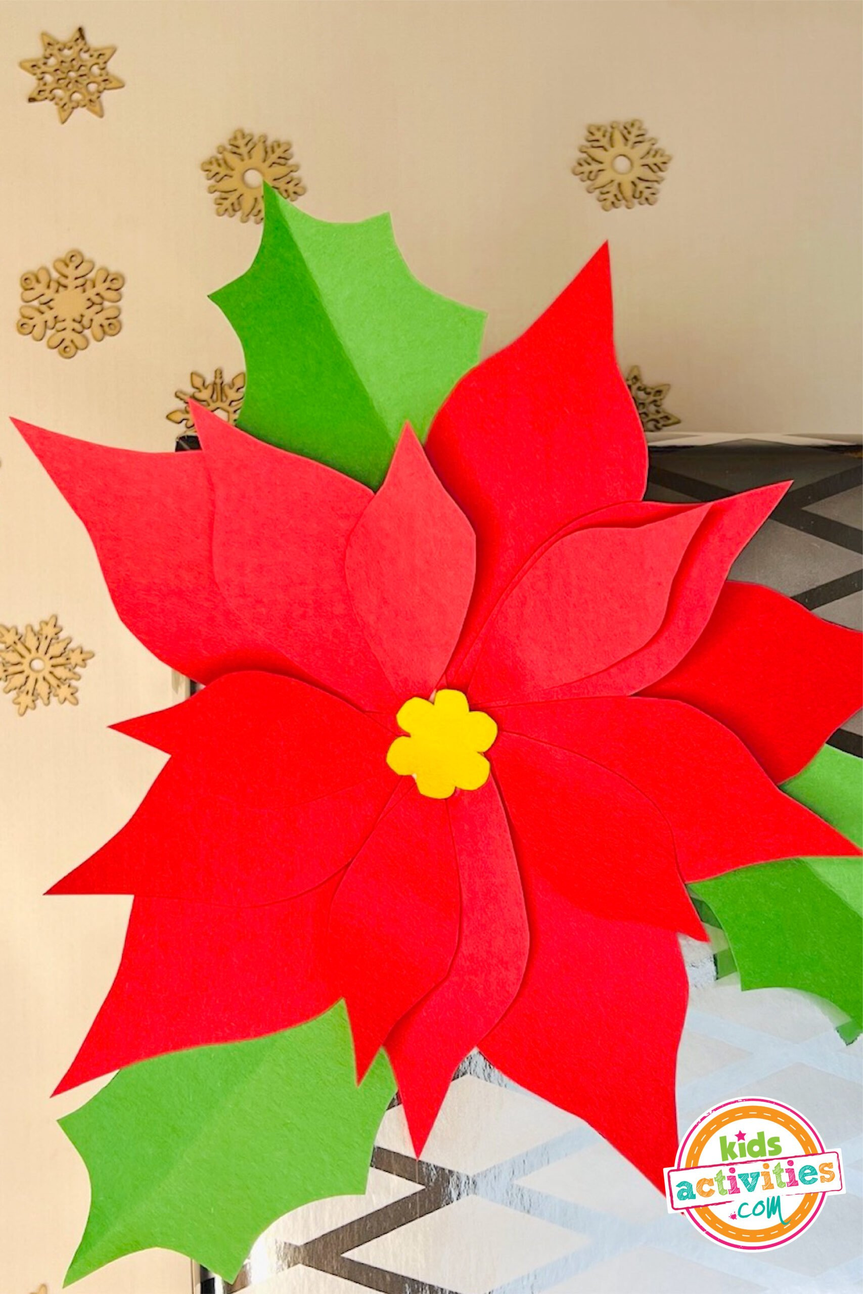 Make A Christmas Craft - Poinsettia Craft | Poinsettia Flower with Poinsettia Leaf Template Printable