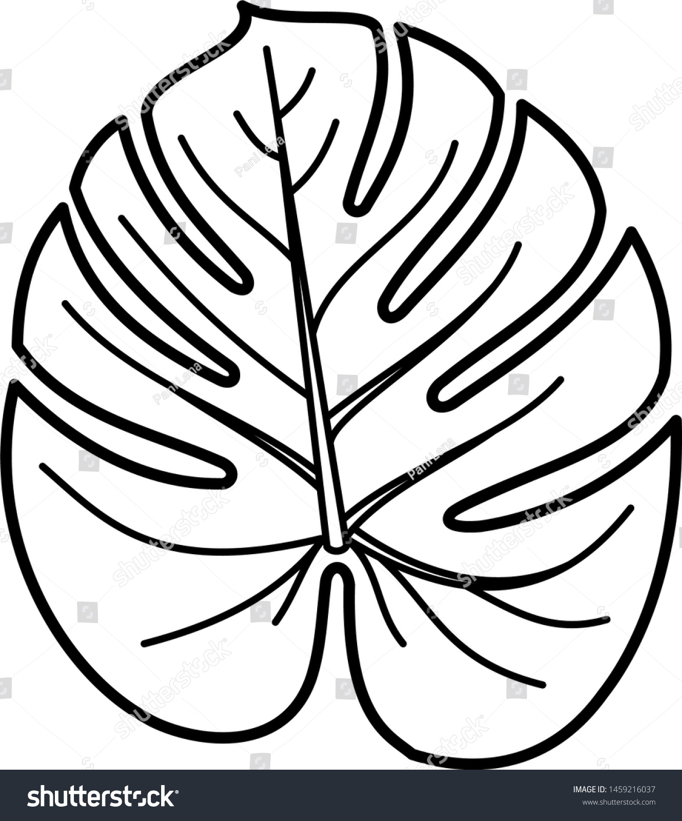 Monstera Plant Leaf Icon Outline Style Stock Vector (Royalty Free inside Printable Monstera Leaf Template Free