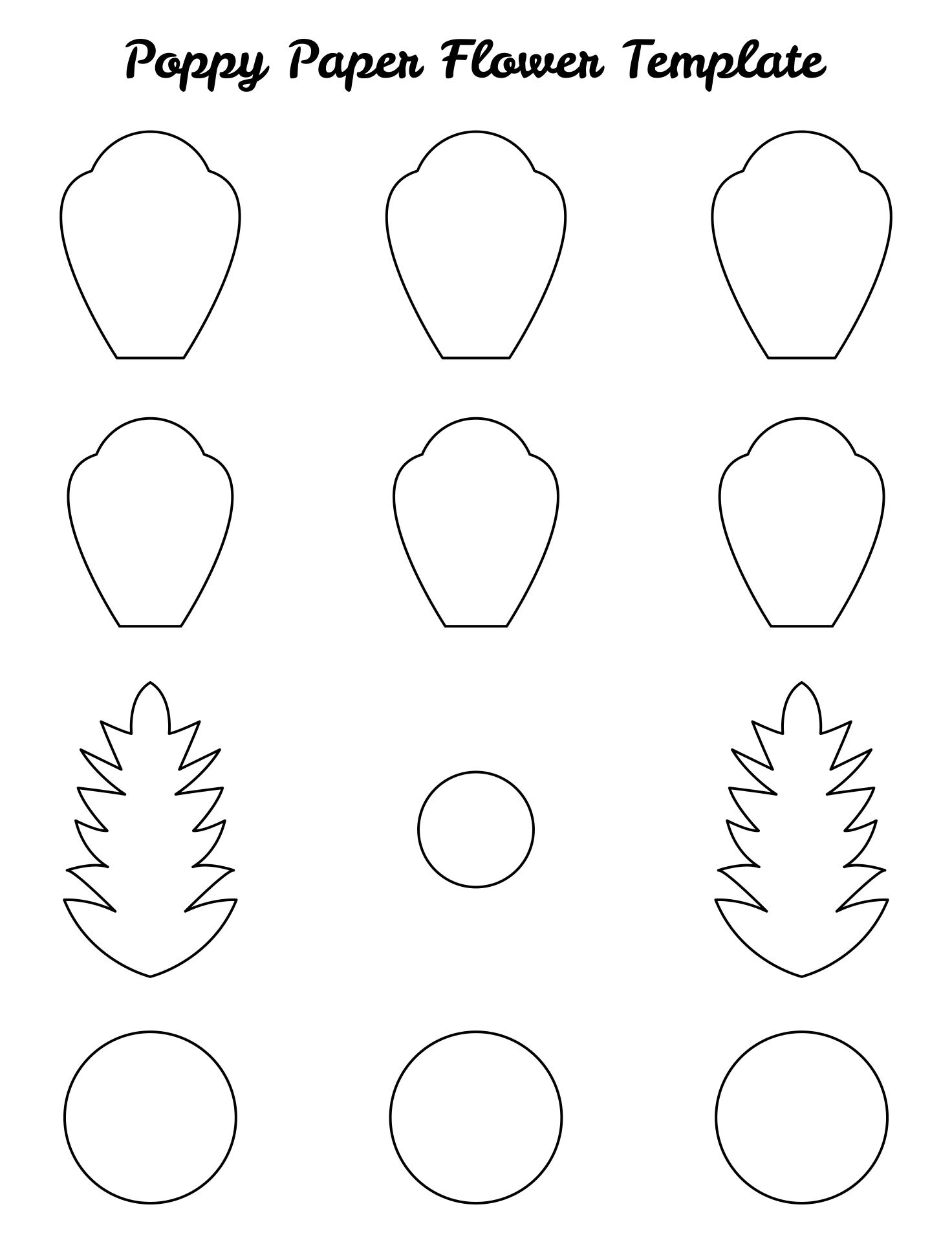 Poppy Template - 15 Free Pdf Printables | Printablee pertaining to Poppy Leaf Template Printable