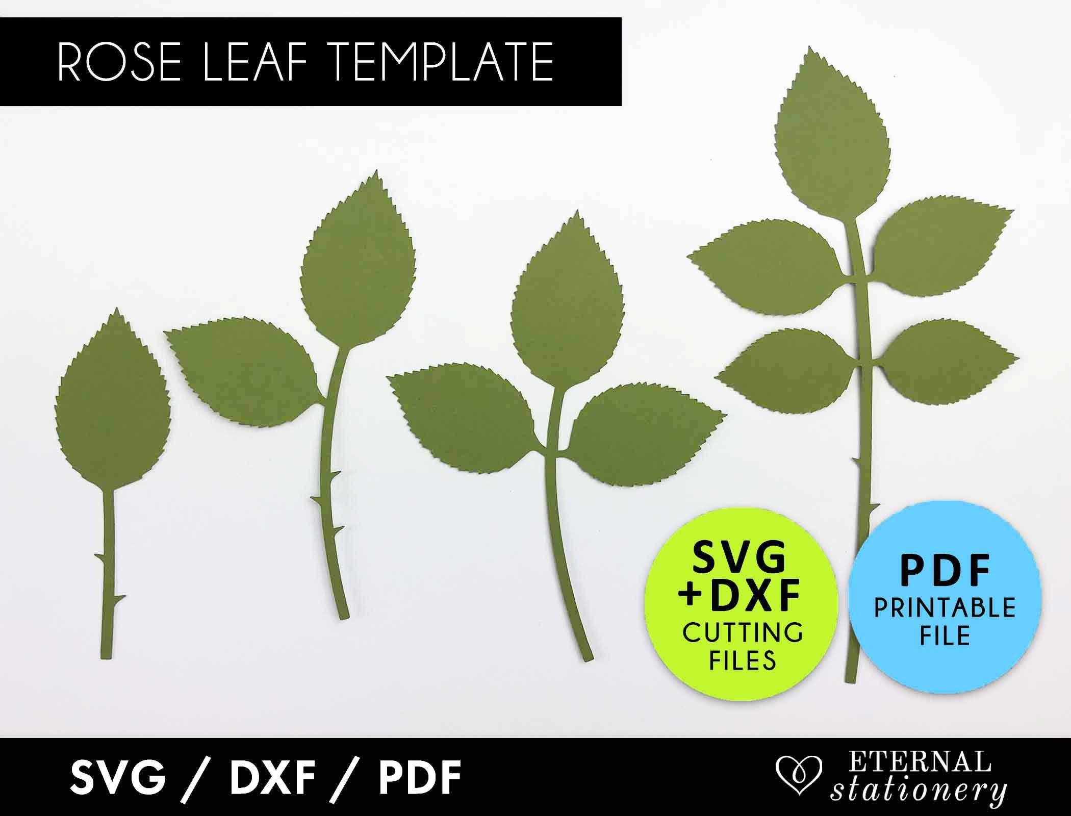 Rose Leaf Svg Template, Leaves Svg, Paper Flower Leaves, Leaf regarding Printable Rose Leaf Template