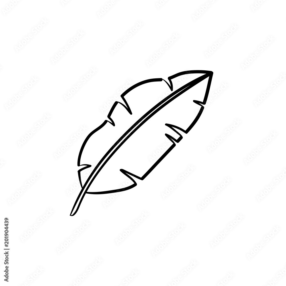 Stock-Vektorgrafik „Banana Leaf Hand Drawn Vector Outline Doodle regarding Banana Leaf Template Printable