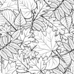 Stock Vektorgrafik „Vector Autumn Leaves Seamless Pattern. Black Within Fall Leaves Printable Black And White