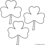 Three Leaf Clovers (3 Clovers)   Coloring Page (St. Patrick'S Day) With Free Printable 3 Leaf Clover Template