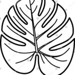 Tropical Leaf Icon Outline Style Coloring Stock Vector (Royalty Intended For Printable Tropical Leaf Template